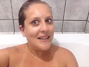 in the bath with my wife