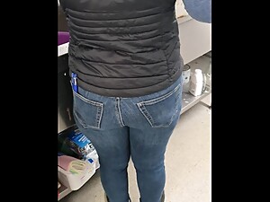 Step mom fucked through ripped jeans by step son in the kitchen