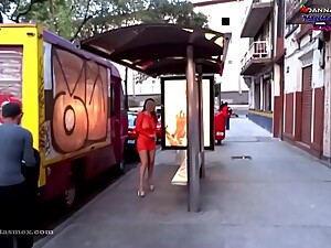 New! Super EXTREME Danna HOT Totally naked along Avenues of Mexico City