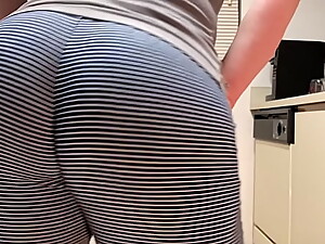 Mom Fat Booty Kitchen Wedgie