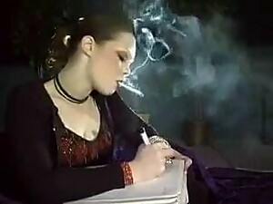 Dangling and Writting. Smoking Fetish, perfect.