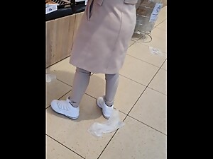 Step mom showing ass in supermarket to step son