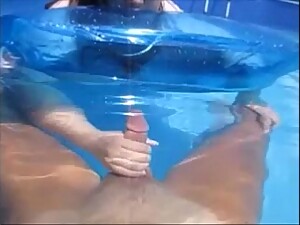 Nasty Wife Give Husband Handjob In Pool Underwater &_ Make Him Cum Underwater