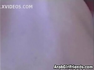 Busty Arab girlfriend riding schlong on couch