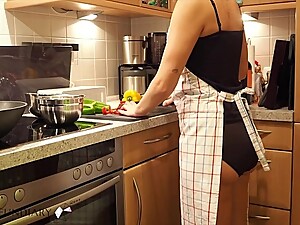 milf preparing dinner quick kitchen fuck - projectfundiary