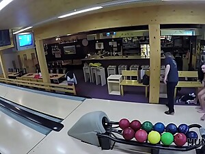 HUNT4K. Guy penetrates attractive beauty while cuckold plays bowling