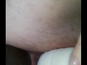 Wife does anal while playing with her wand